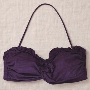 Mossimo Purple Black Twist Front Ruffle Removable Strap Bikini Top Size Medium